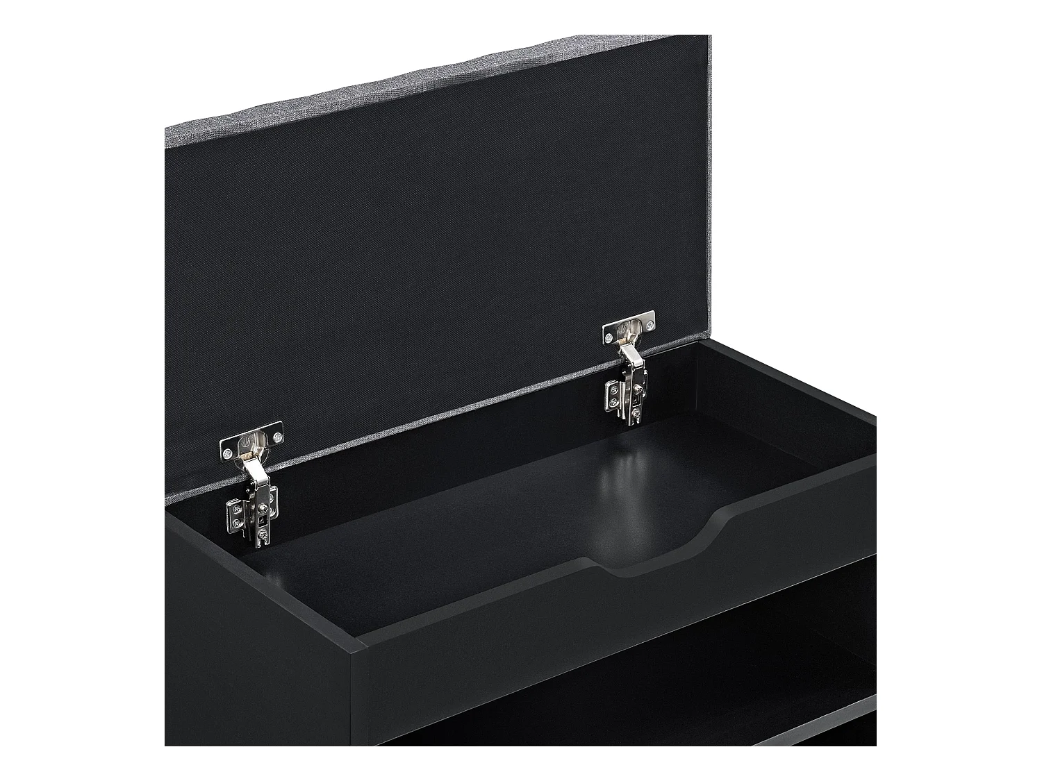 Banco para sapateira 46 x 60 x 30 cm preto cinza 03_0007657