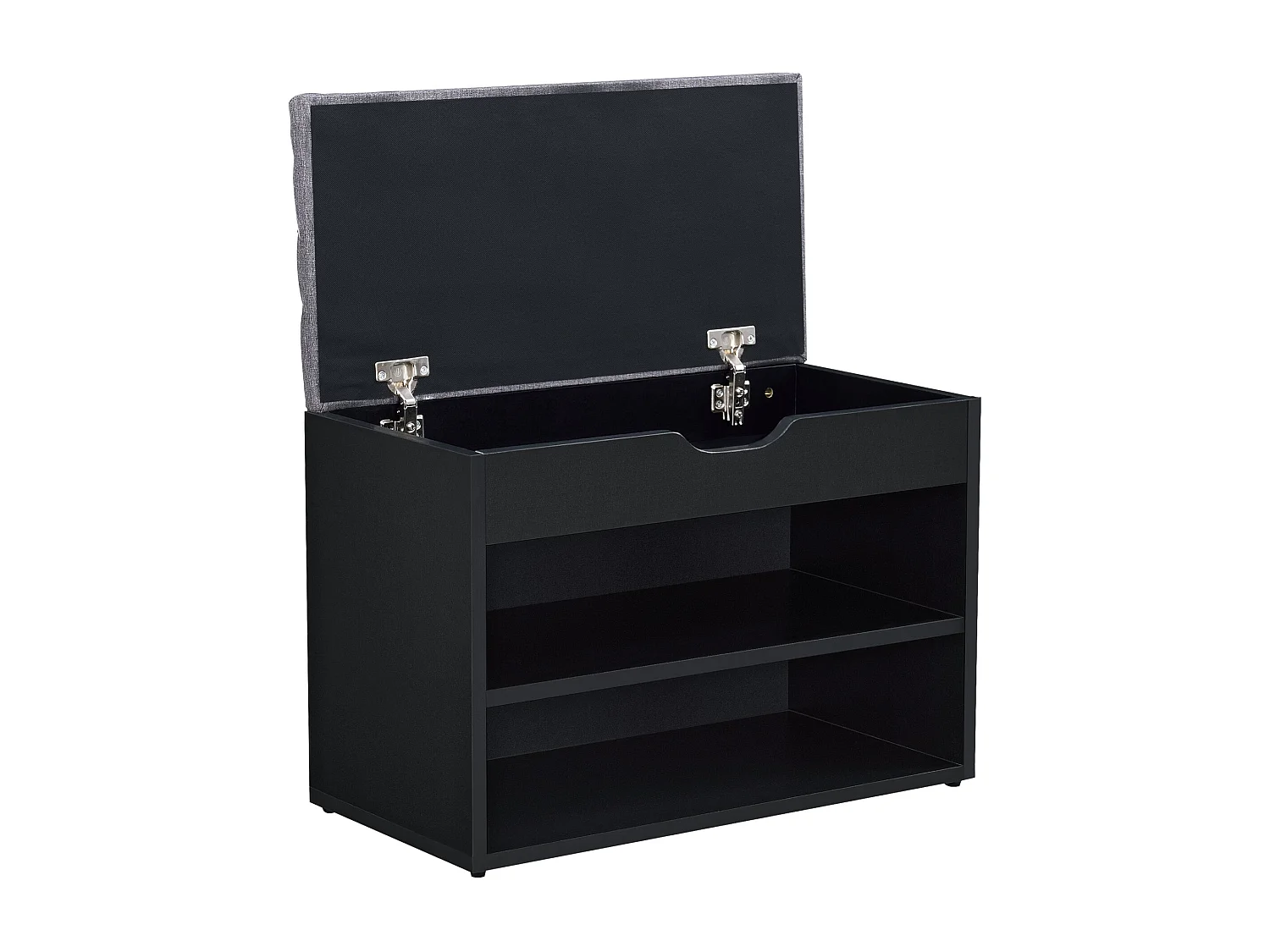 Banco para sapateira 46 x 60 x 30 cm preto cinza 03_0007657