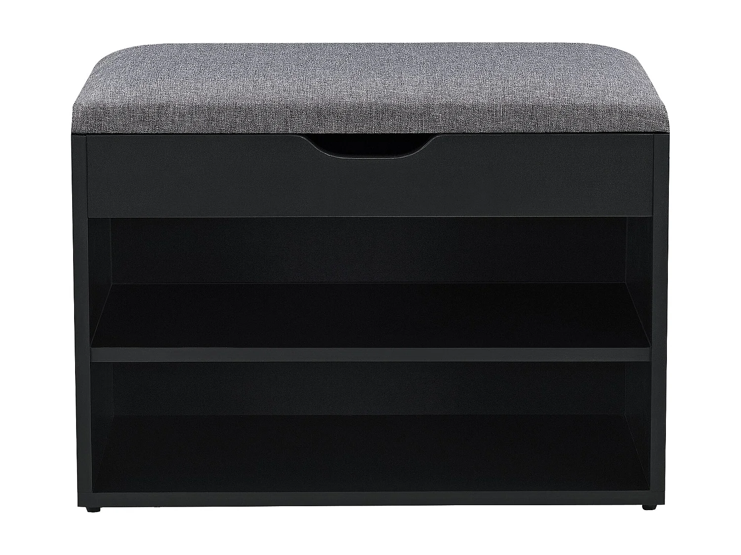 Banco para sapateira 46 x 60 x 30 cm preto cinza 03_0007657