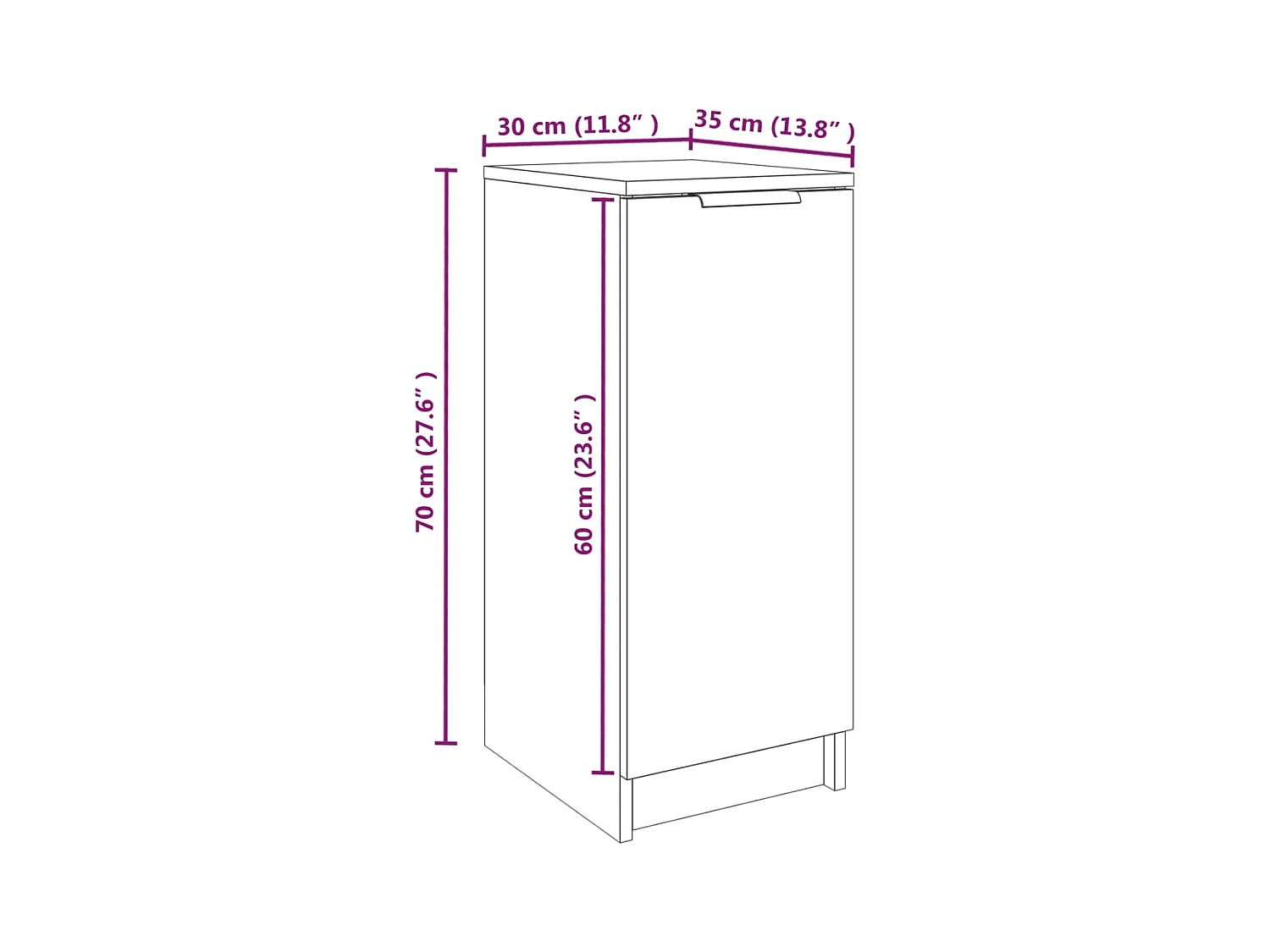 Meuble à chaussures 30 bois marron 30 x 35 x 70 cm 02_0043391