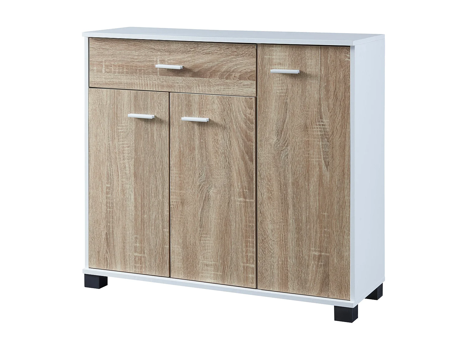 Scarpiera in truciolare 72 x 80 x 28 cm effetto rovere bianco 03_0007620