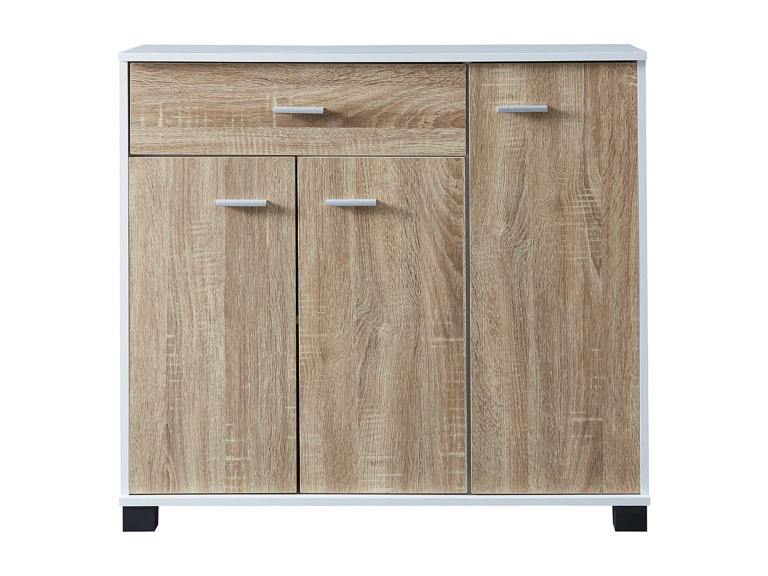 Scarpiera in truciolare 72 x 80 x 28 cm effetto rovere bianco 03_0007620