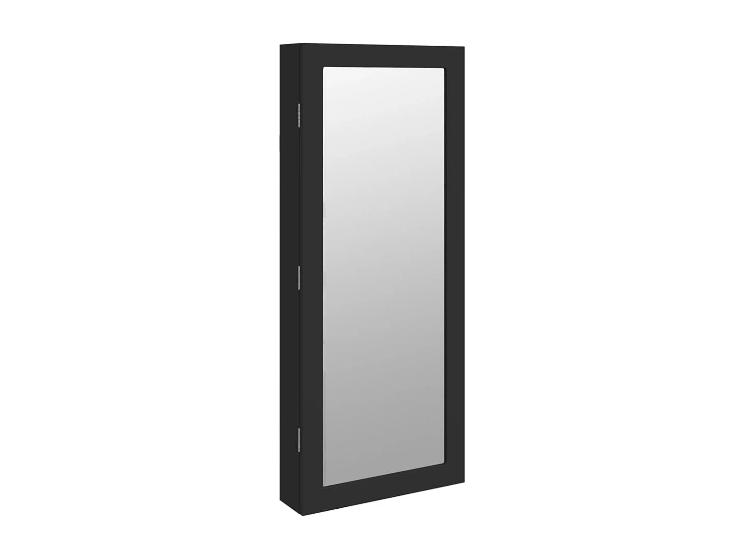 Armário de joias organizador de unidade de armazenamento quarto vestiário banheiro com espelho e iluminação LED preta de parede 02_0022816