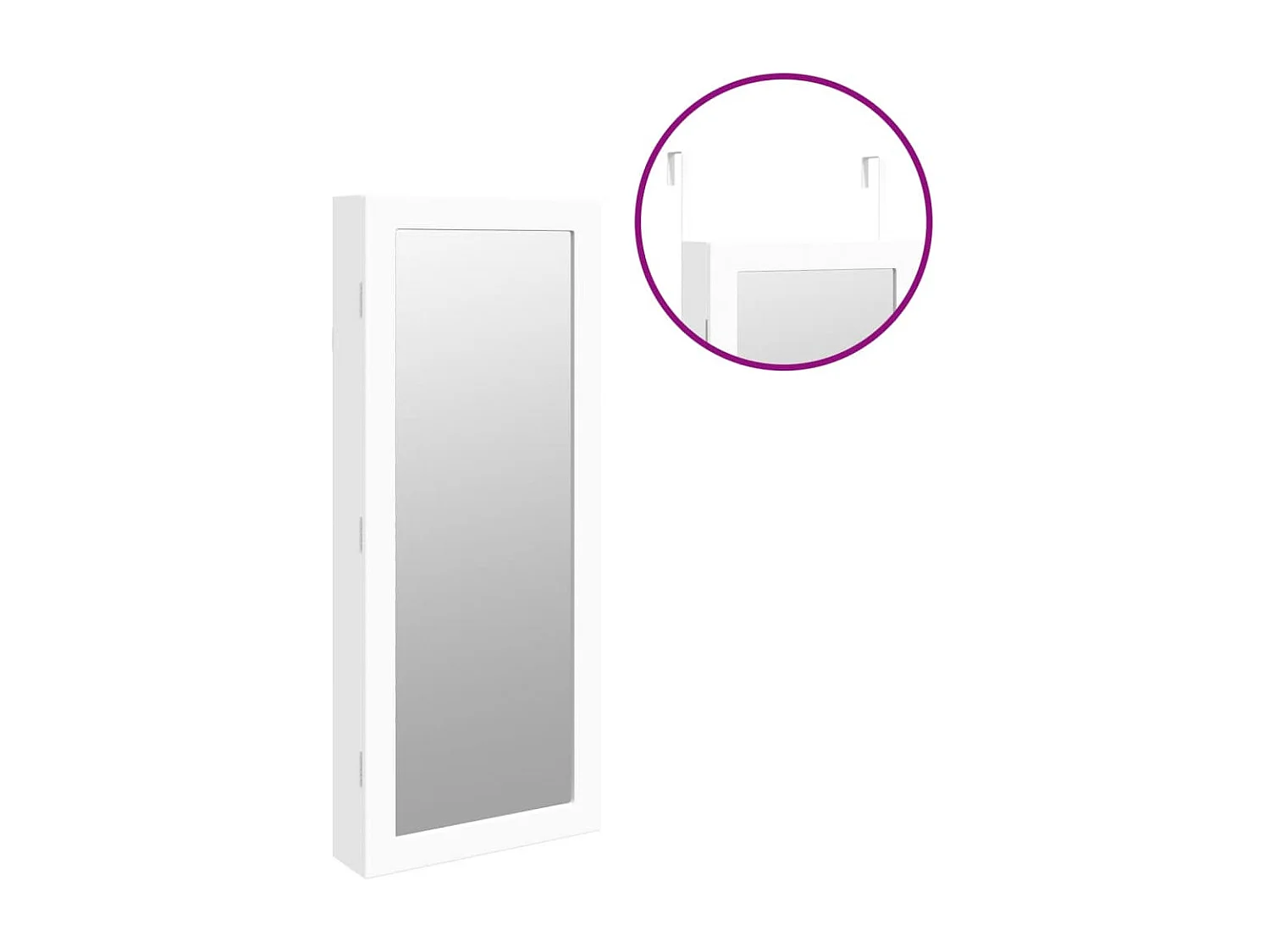 Armoire à bijoux meuble blanche 37.5 x 10 x 90 cm 02_0022811