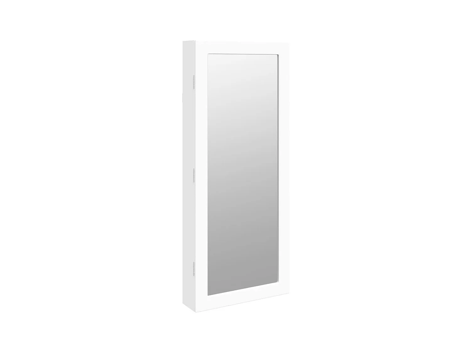 Armario joyero organizador dormitorio guardarropa baño con espejo e iluminación LED de pared blanca 02_0022811