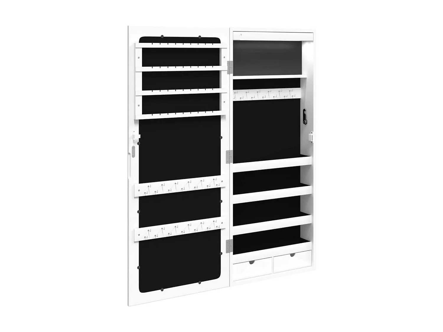 Armário de joias organizador de quarto vestiário banheiro com espelho e iluminação LED branca de parede 02_0022811