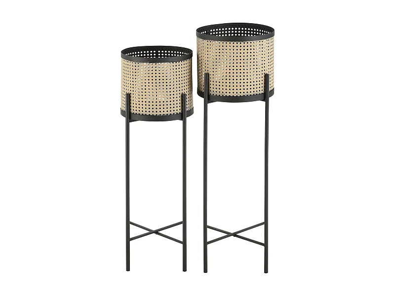 Conjunto de 2 plantas de metal colfontaine suporta diferentes tamanhos de areia preta 03_0007728