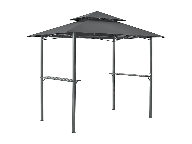 Gazebo per barbecue 250 x 241 x 151 cm antracite grigio scuro 03_0008738
