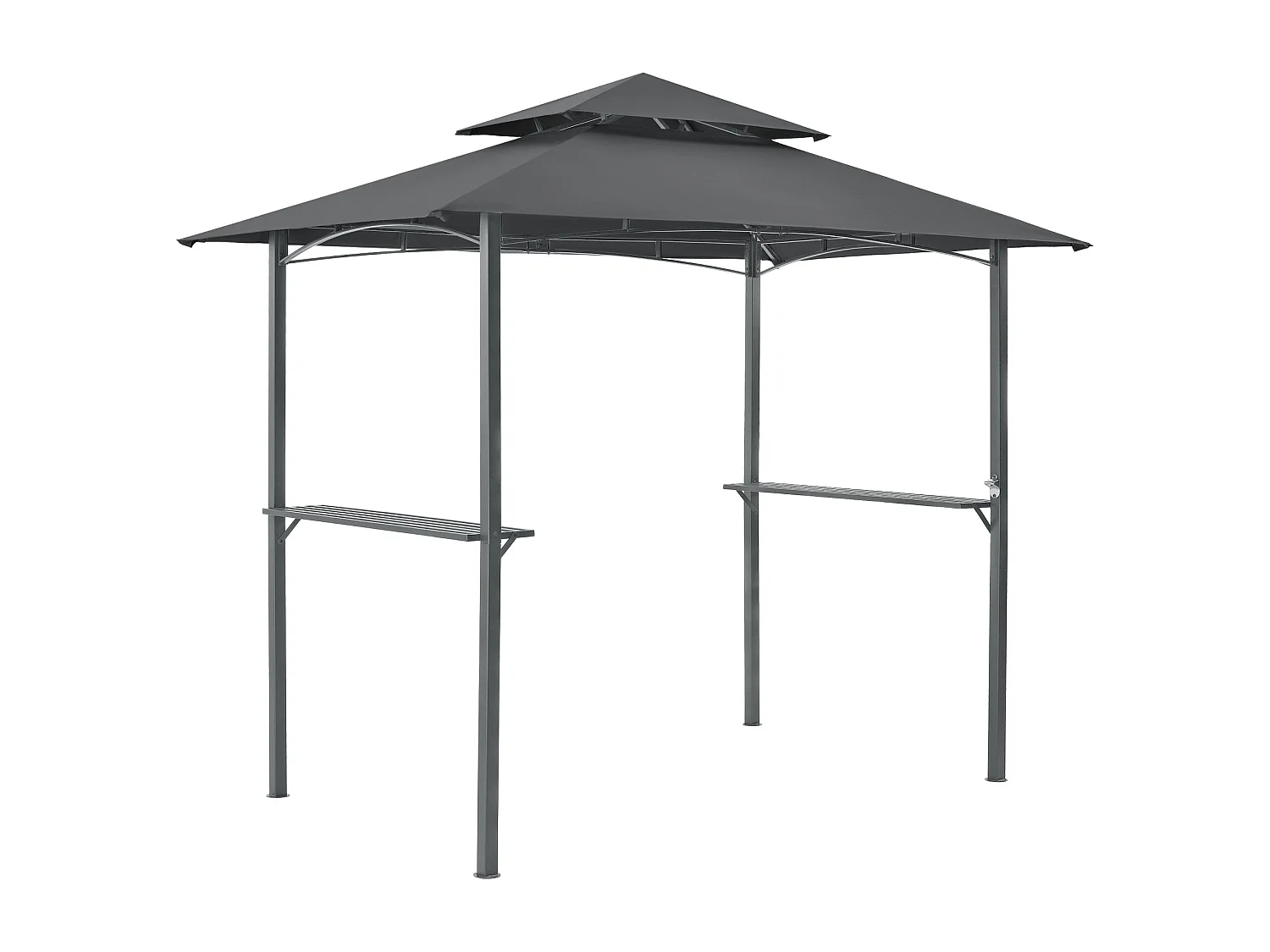 Gazebo per barbecue 250 x 241 x 151 cm antracite grigio scuro 03_0008738