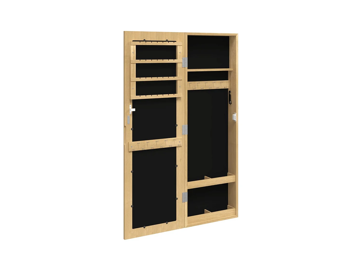Armadietto per gioielli, organizer per mobili, camera da letto, guardaroba, bagno con specchio a parete 30 x 8,5 x 90 cm marrone 02_0022827
