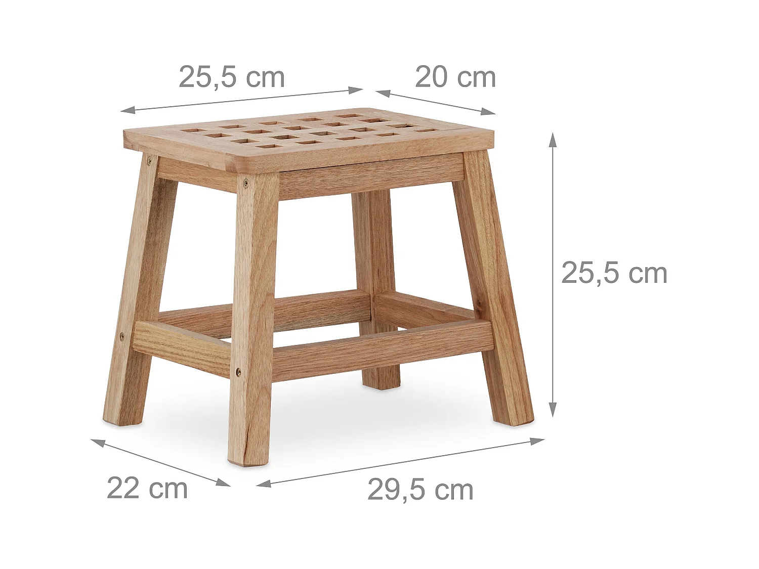 Tabouret repose-pied en bois bois marron 25.5 x 29.5 x 22 cm 13_0002791