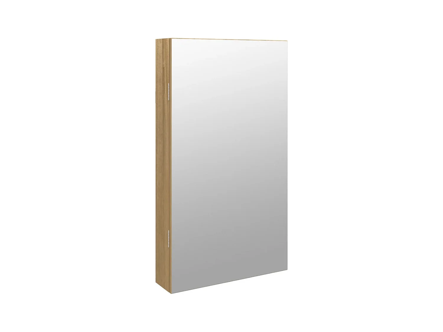 Mobile portagioielli portaoggetti organizer camera da letto guardaroba bagno con specchio e illuminazione LED marrone a parete 02_0022803