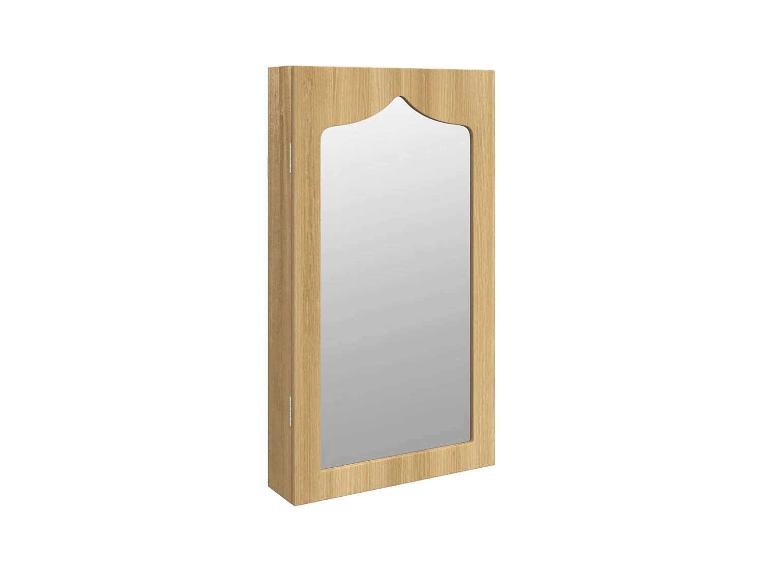 Armario para joyas, mueble organizador, dormitorio, guardarropa, baño con espejo de pared 37,5 x 10 x 67 cm marrón 02_0022830