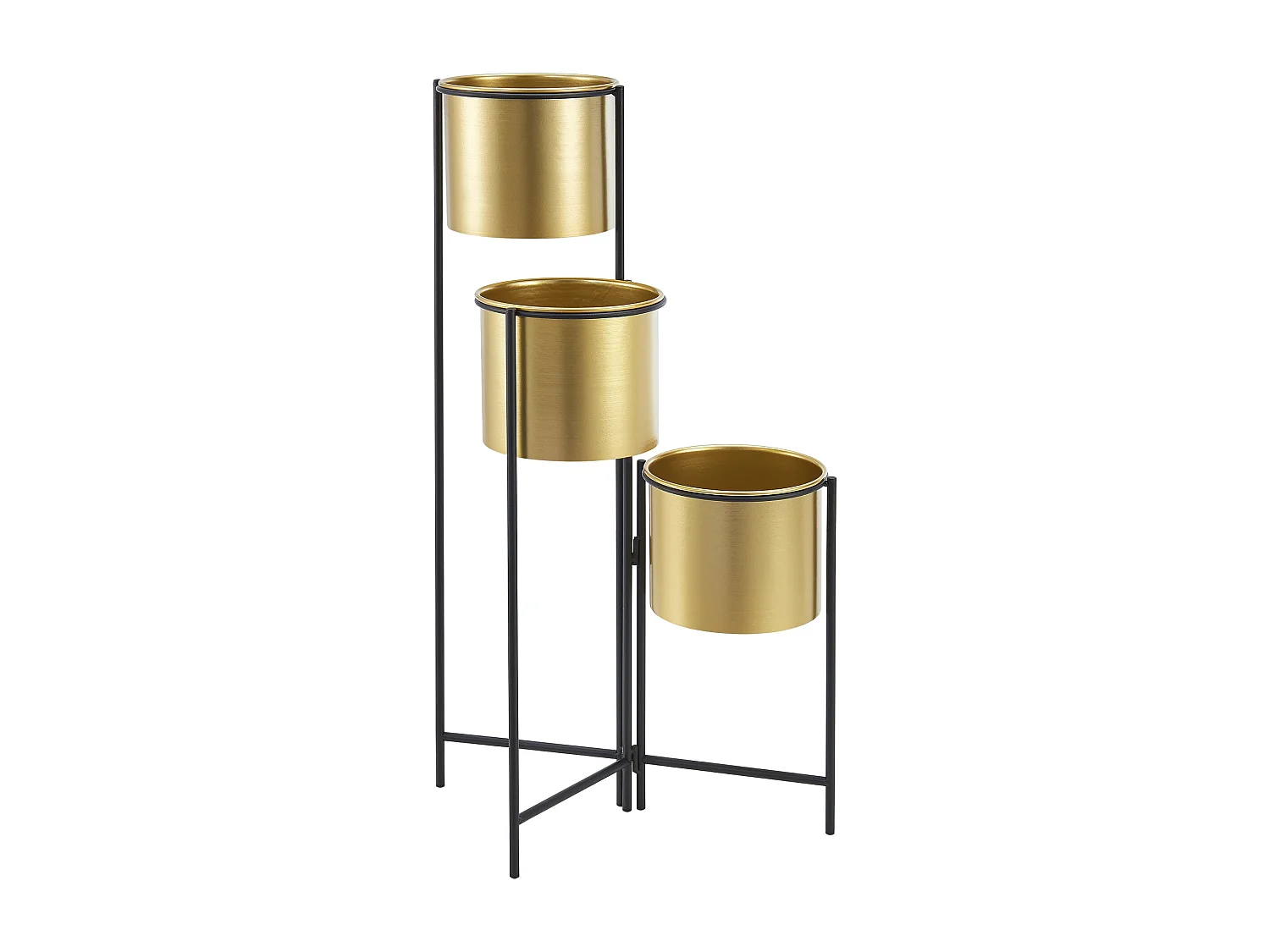 Suporte para plantas (com 3 vasos) haasdonk latão preto 03_0007683