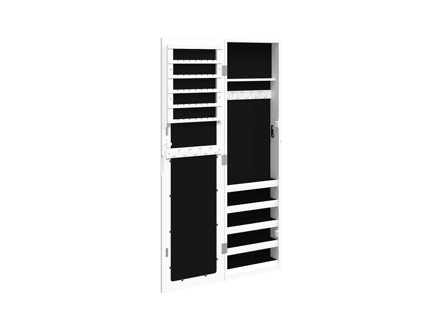 Armadietto per gioielli, organizer per mobili, camera da letto, guardaroba, bagno con specchio a parete 30 x 8,5 x 106 cm bianco 02_0022832