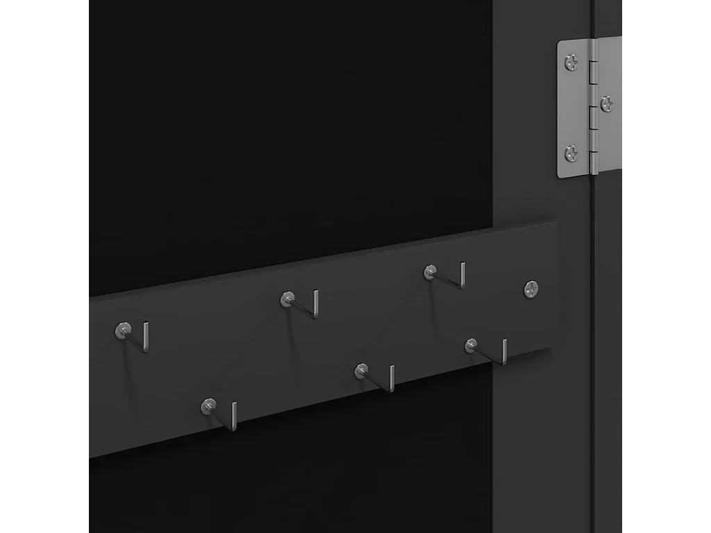 Armario joyero organizador dormitorio guardarropa baño con espejo e iluminación LED de pared negro 02_0022822