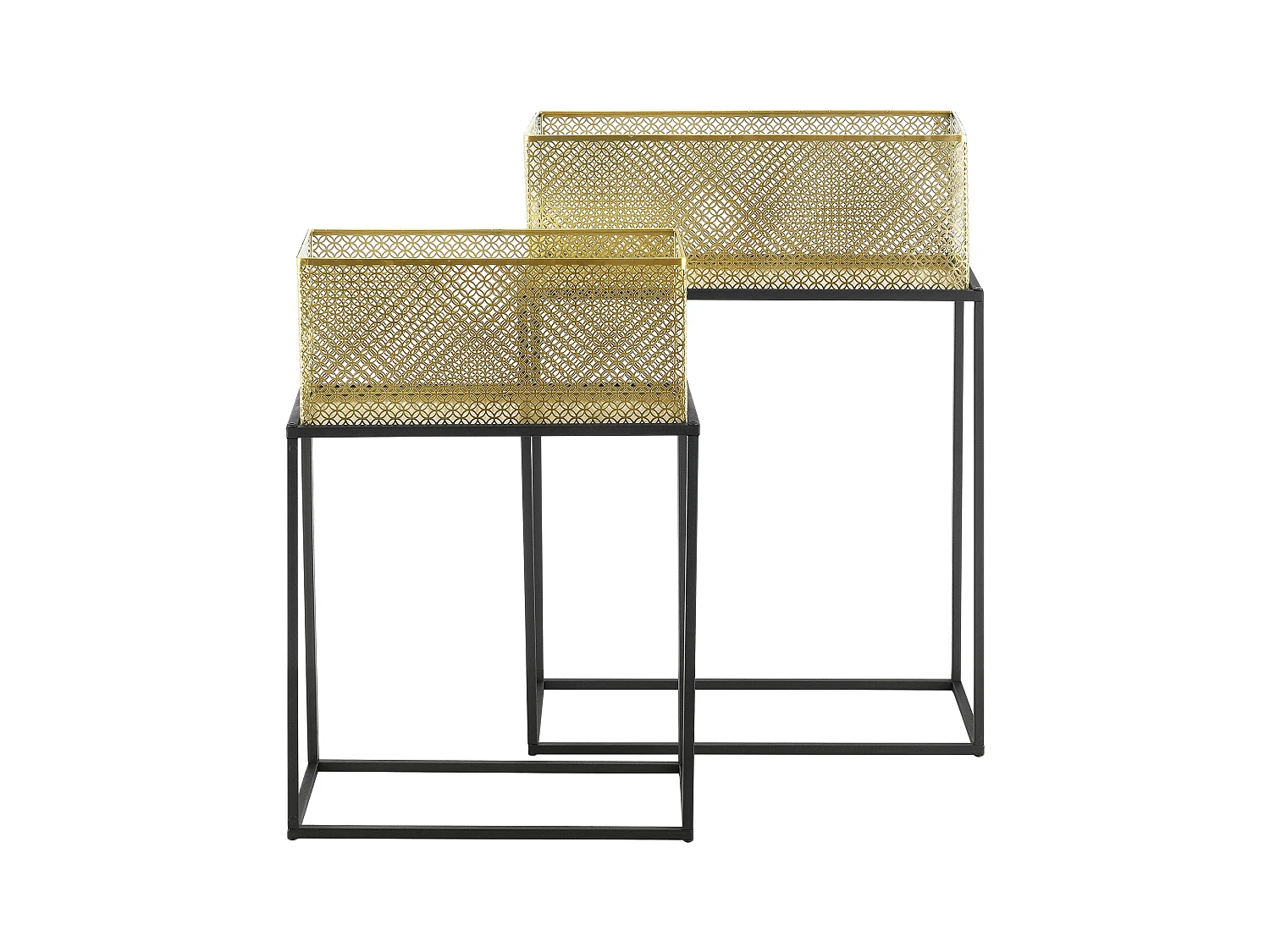 Conjunto de 2 suportes para plantas em latão preto 03_0007727