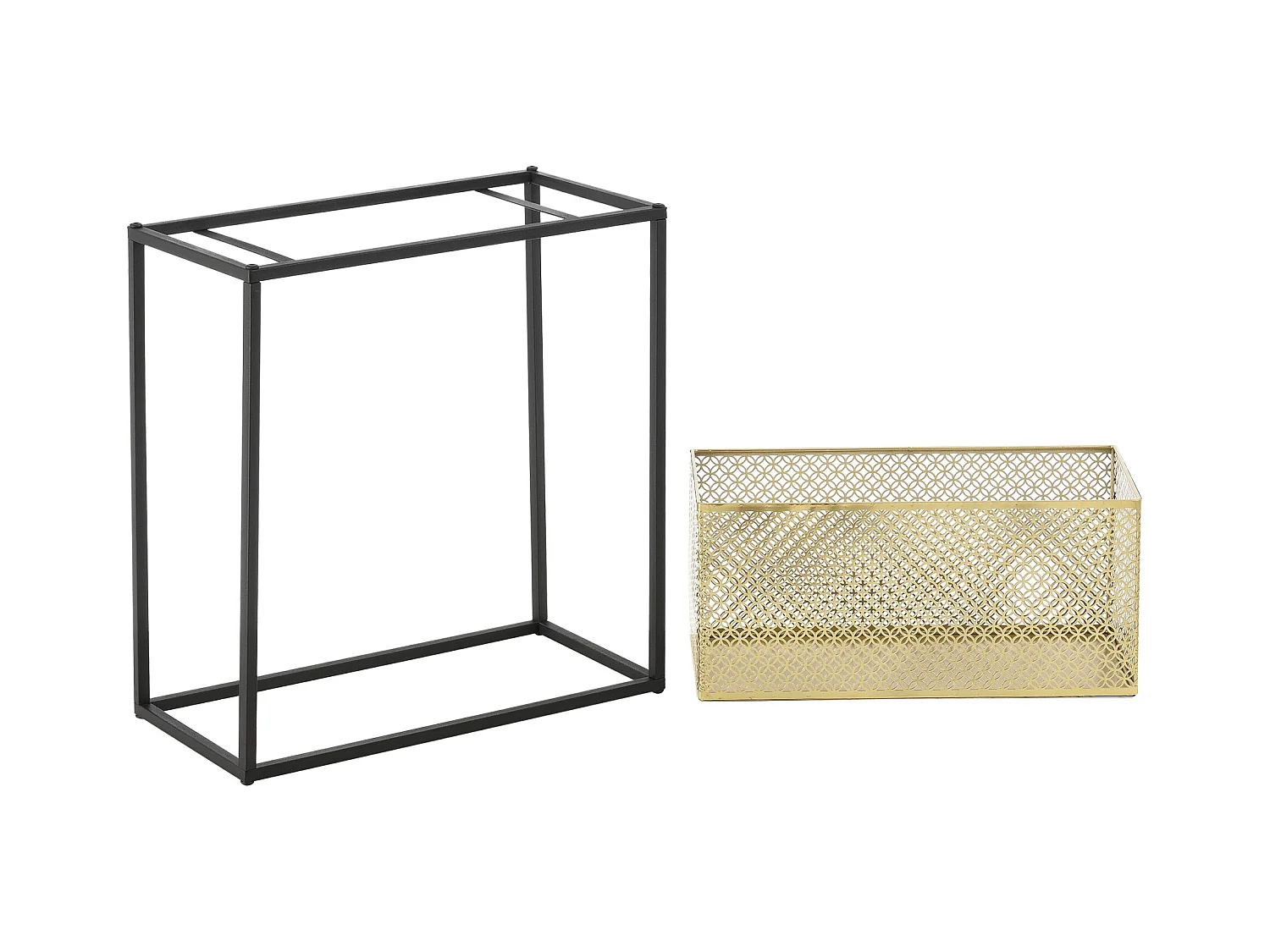 Conjunto de 2 suportes para plantas em latão preto 03_0007727