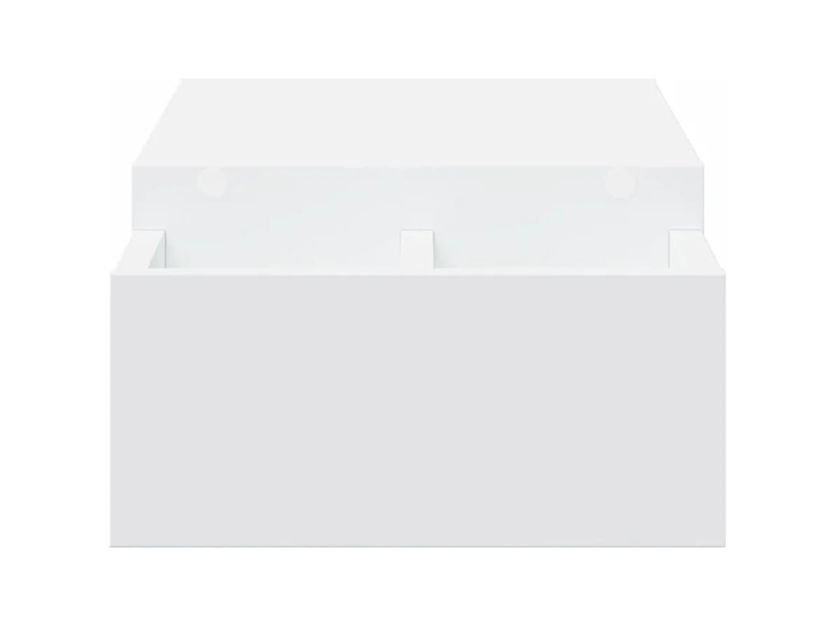 Supporto per monitor tavolo da scrivania con contenitore in legno ingegnerizzato bianco 02_0044921