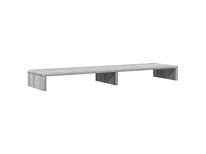 Mesa de monitor para oficina Sonoma 100 x 27 x 10 cm madera de ingeniería color gris 02_0044976