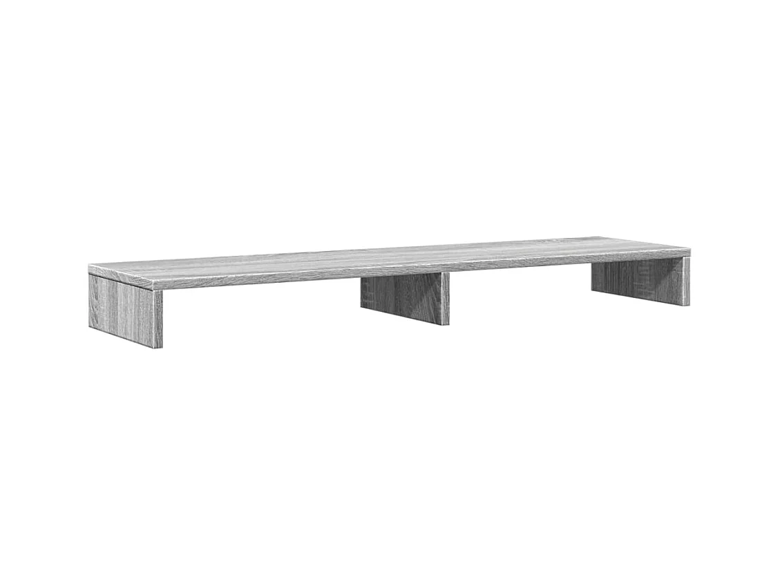 Mesa de monitor para oficina Sonoma 100 x 27 x 10 cm madera de ingeniería color gris 02_0044976