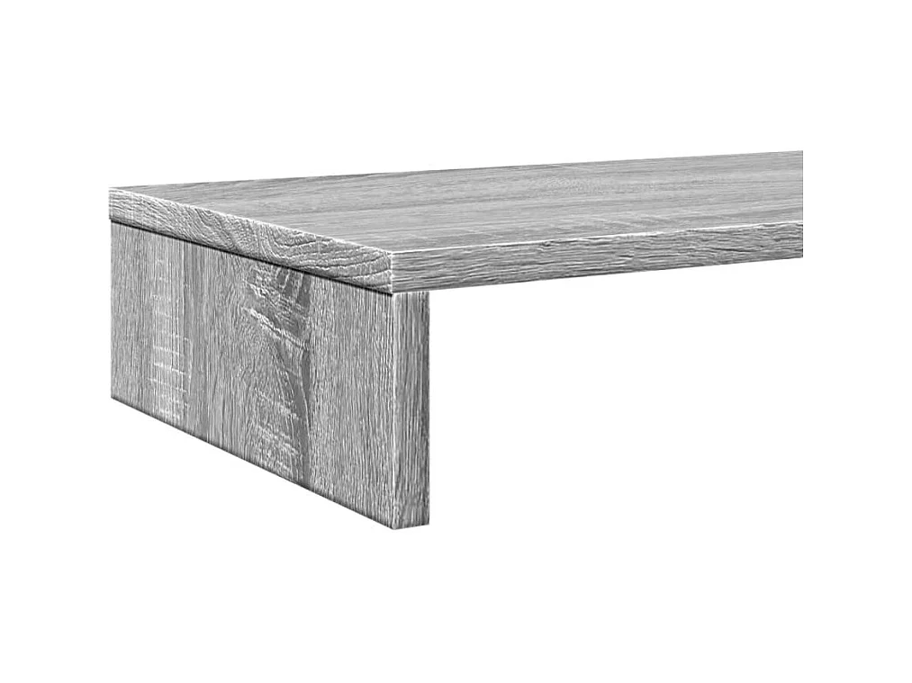 Mesa de monitor para oficina Sonoma 100 x 27 x 10 cm madera de ingeniería color gris 02_0044976