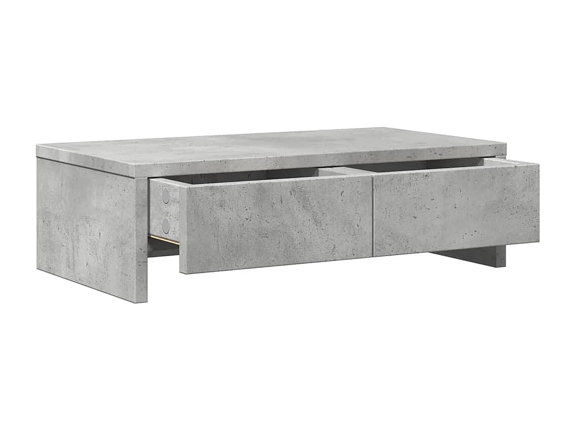 Suporte para monitor mesa e móveis com gavetas madeira projetada cinza 02_0044940