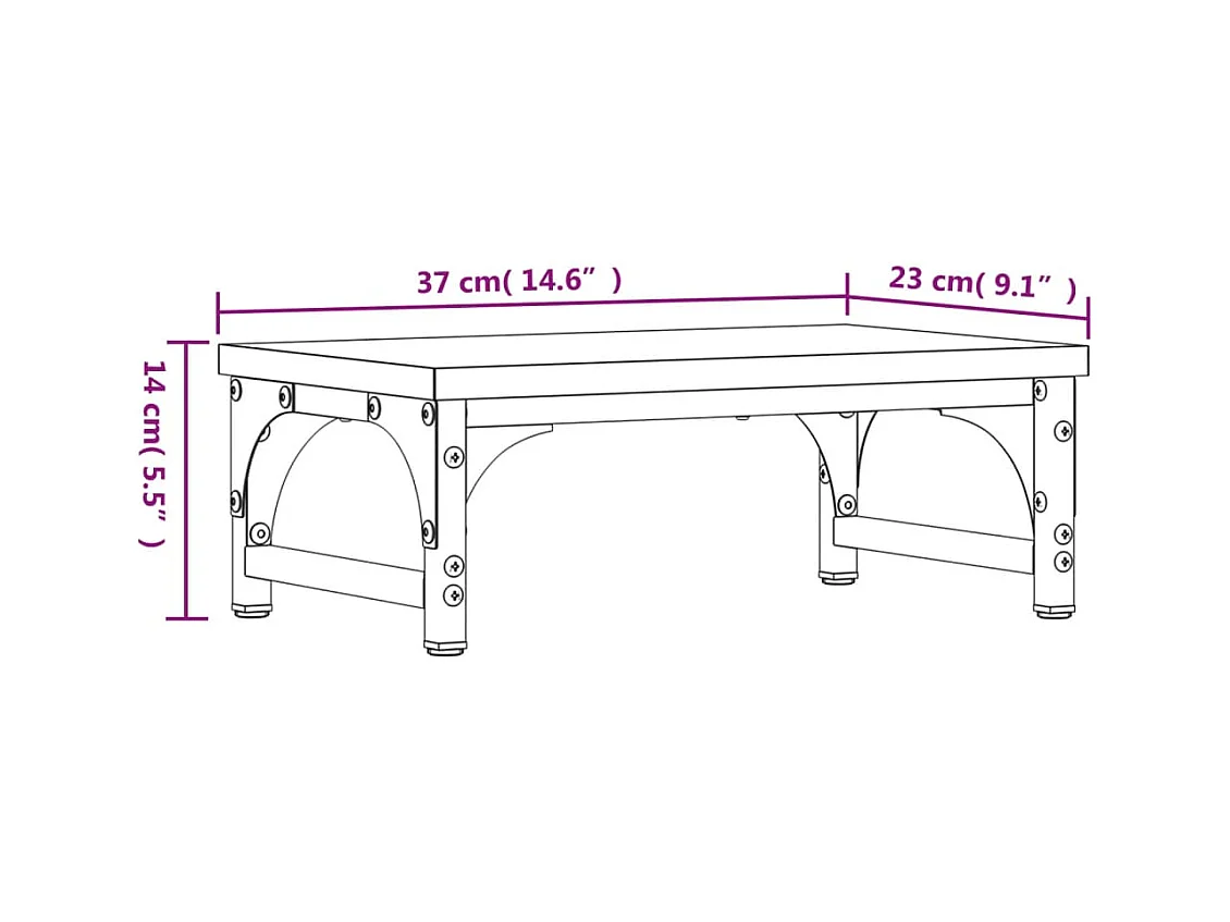 Supporto per monitor da tavolo mobile da ufficio Sonoma 37 x 23 x 14 cm legno ingegnerizzato grigio 02_0044986