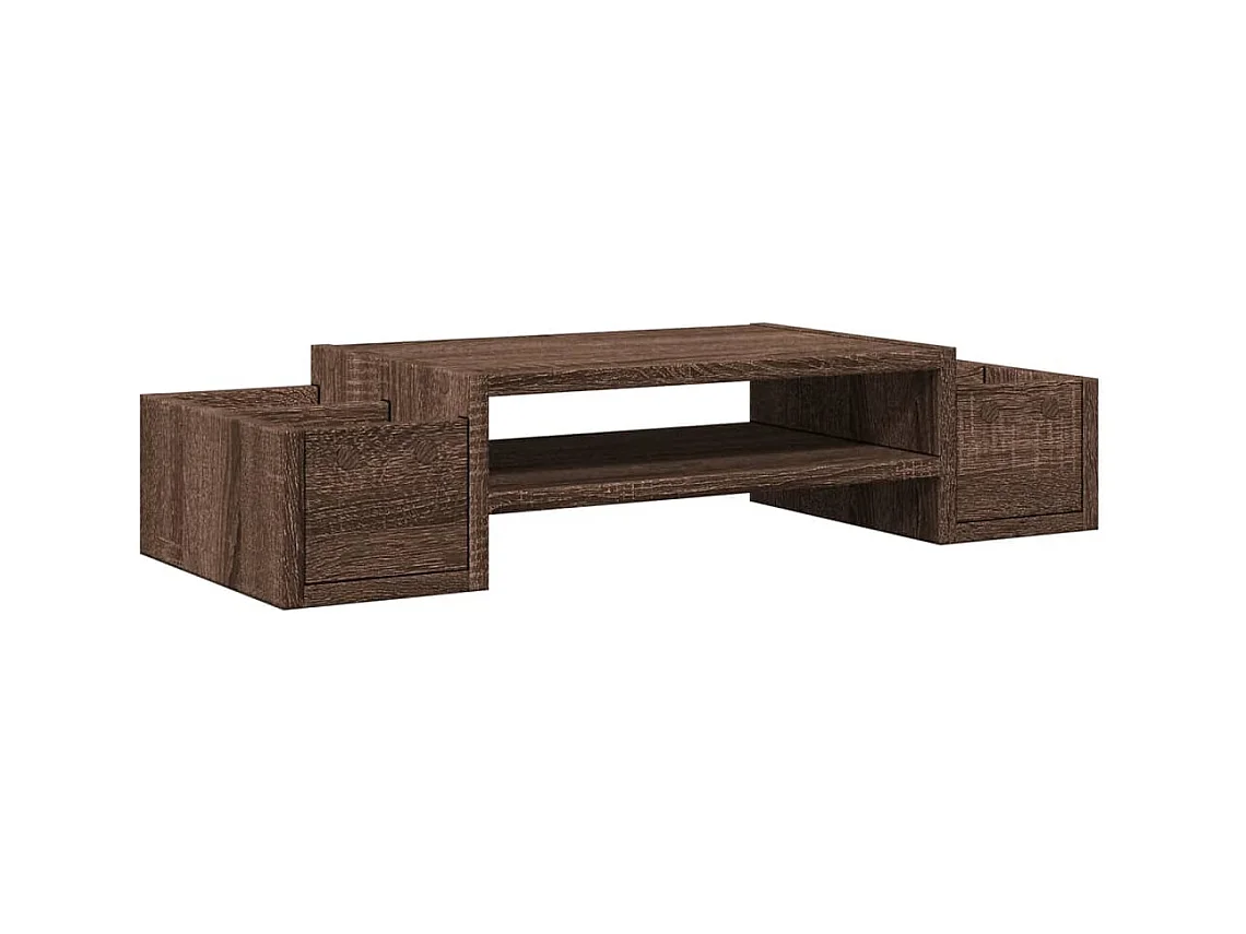 Suporte para monitor mesa móveis escritório e armazenamento madeira projetada marrom 02_0044959