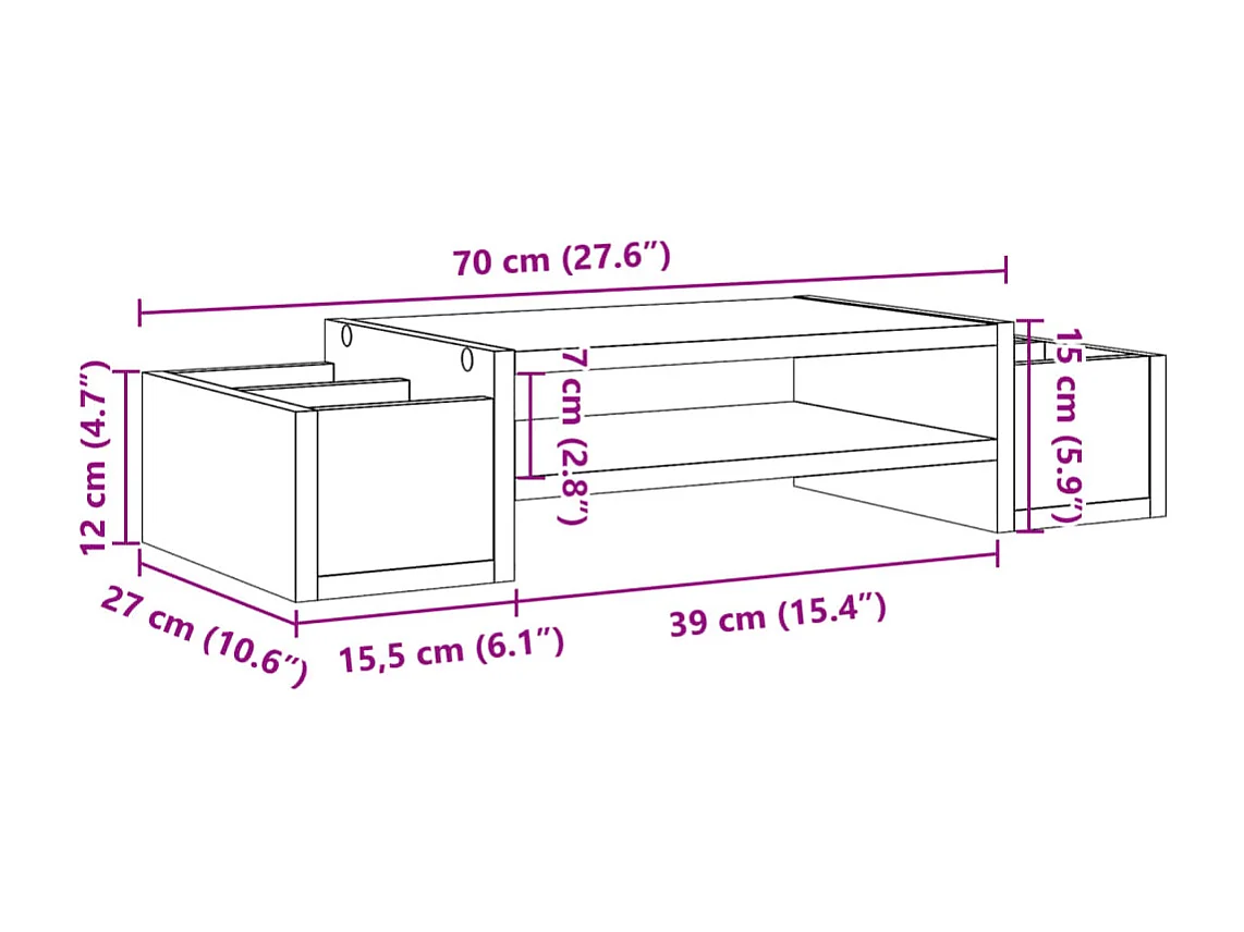 Suporte para monitor mesa móveis escritório e armazenamento madeira projetada marrom 02_0044959