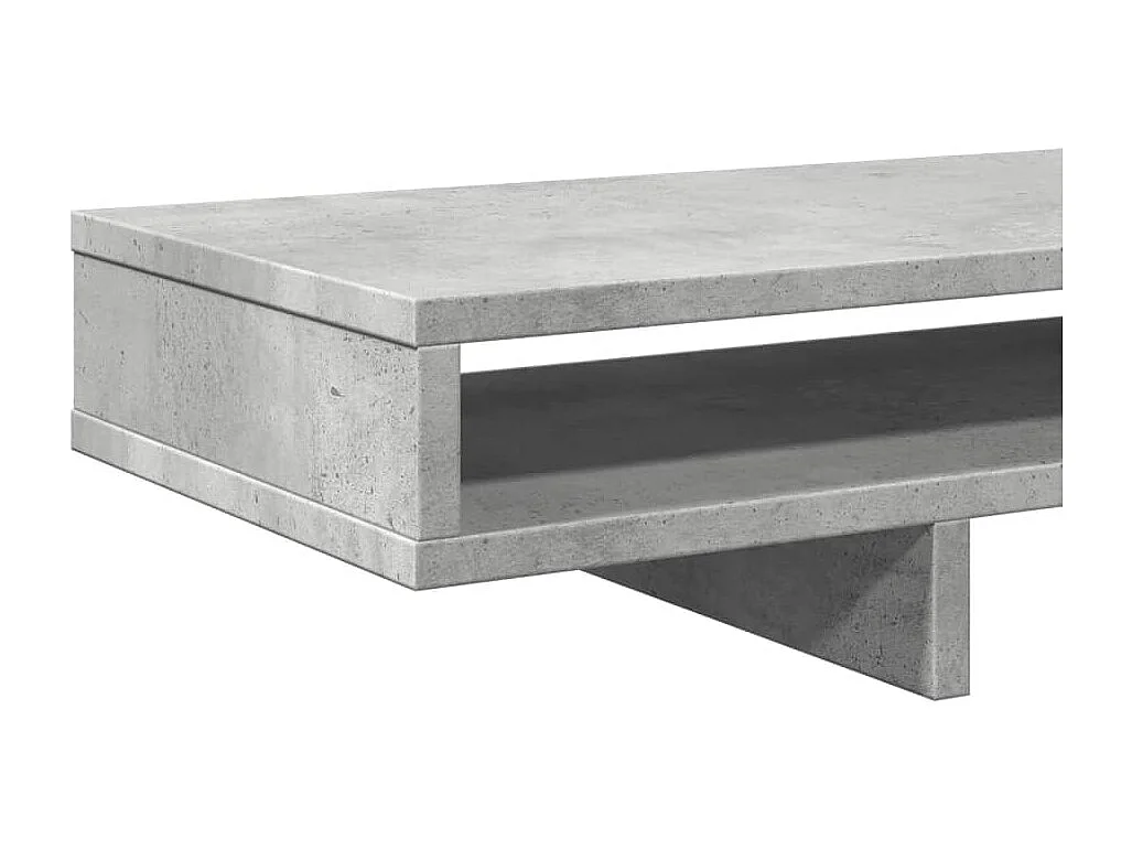 Mesa de escritorio con soporte para monitor mueble de 100 x 27 x 15 cm madera de ingeniería color gris 02_0044843