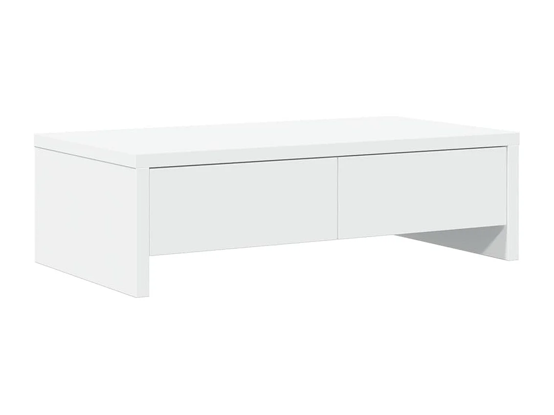 Supporto per monitor tavolo da scrivania con cassetti in legno ingegnerizzato bianco 02_0044935