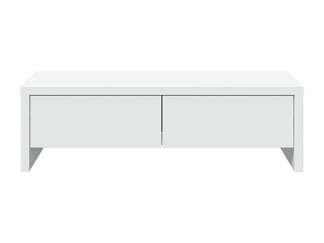 Supporto per monitor tavolo da scrivania con cassetti in legno ingegnerizzato bianco 02_0044935