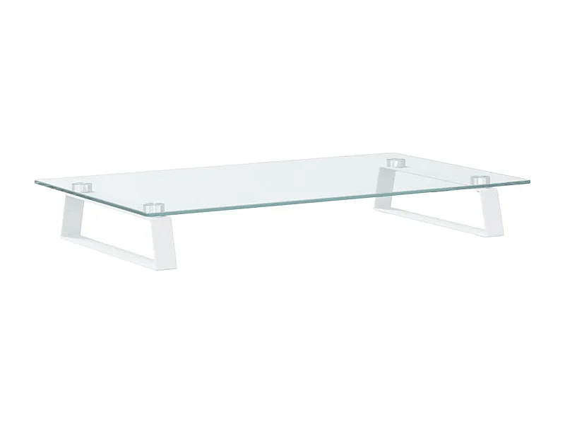 Suporte para monitor mesa e móvel 60 x 35 x 8 cm vidro temperado e metal branco 02_0044898