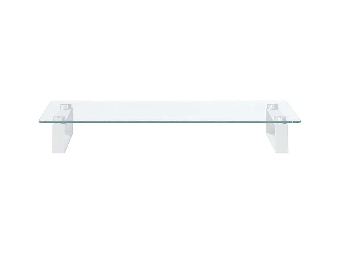 Suporte para monitor mesa e móvel 60 x 35 x 8 cm vidro temperado e metal branco 02_0044898