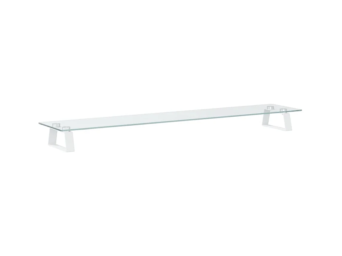 Suporte para monitor mesa e móvel 100 x 20 x 8 cm vidro temperado e metal branco 02_0044823