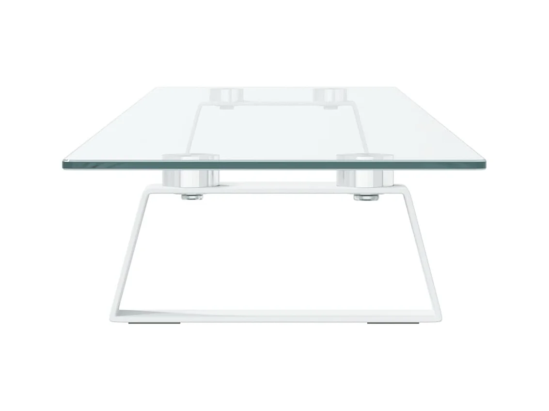 Suporte para monitor mesa e móvel 100 x 20 x 8 cm vidro temperado e metal branco 02_0044823