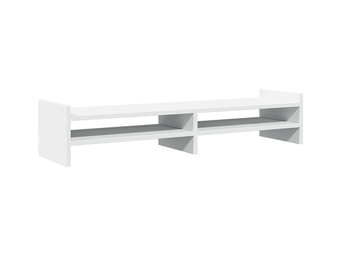 Supporto per monitor tavolo da scrivania 100 x 27 x 20 cm in legno ingegnerizzato bianco 02_0044847