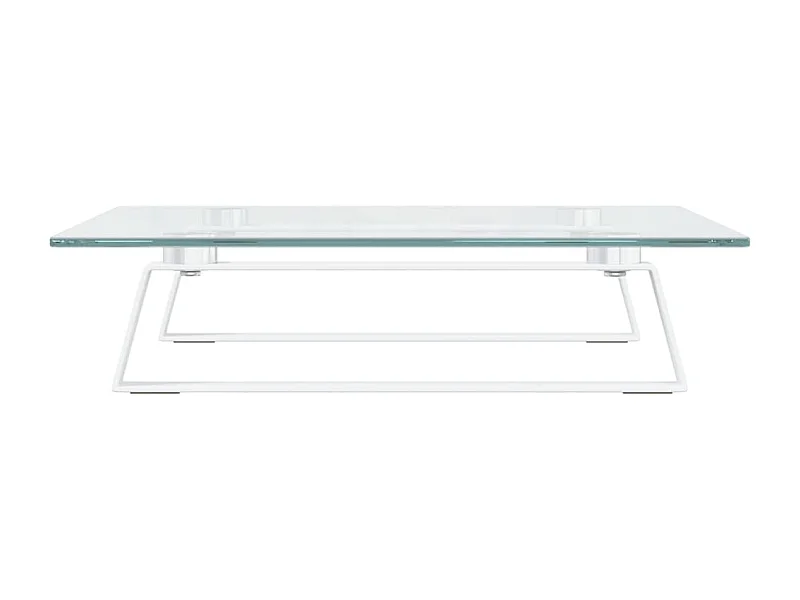 Suporte para monitor mesa e móvel 40 x 35 x 8 cm vidro temperado e metal branco 02_0044861