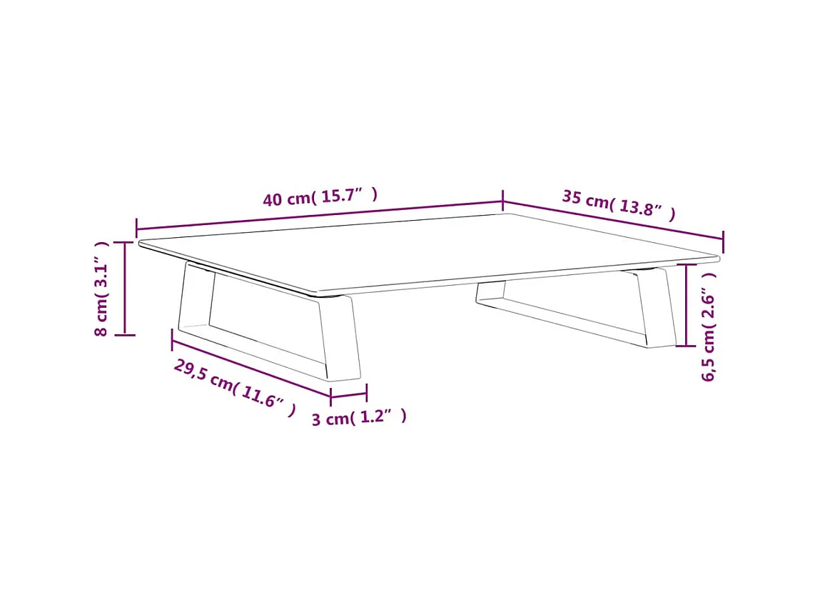 Supporto per monitor da tavolo mobile da scrivania 40 x 35 x 8 cm vetro temperato e metallo bianco 02_0044861