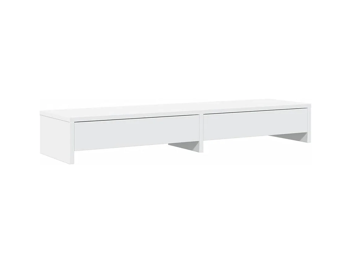 Supporto per monitor tavolo da scrivania con cassetti in legno ingegnerizzato bianco 02_0044934