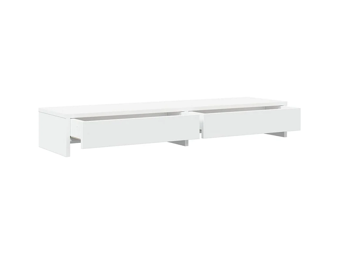 Supporto per monitor tavolo da scrivania con cassetti in legno ingegnerizzato bianco 02_0044934