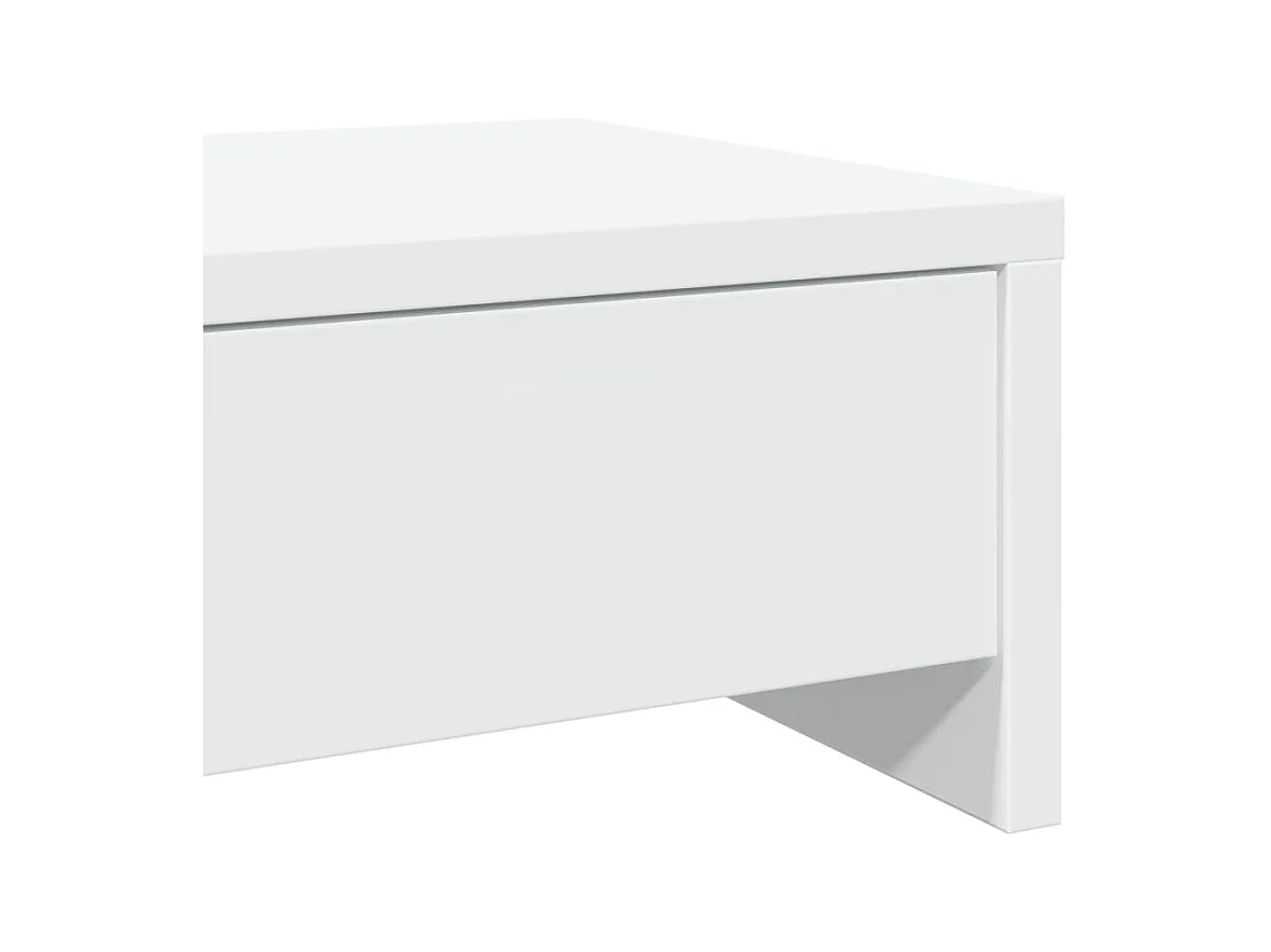 Supporto per monitor tavolo da scrivania con cassetti in legno ingegnerizzato bianco 02_0044934