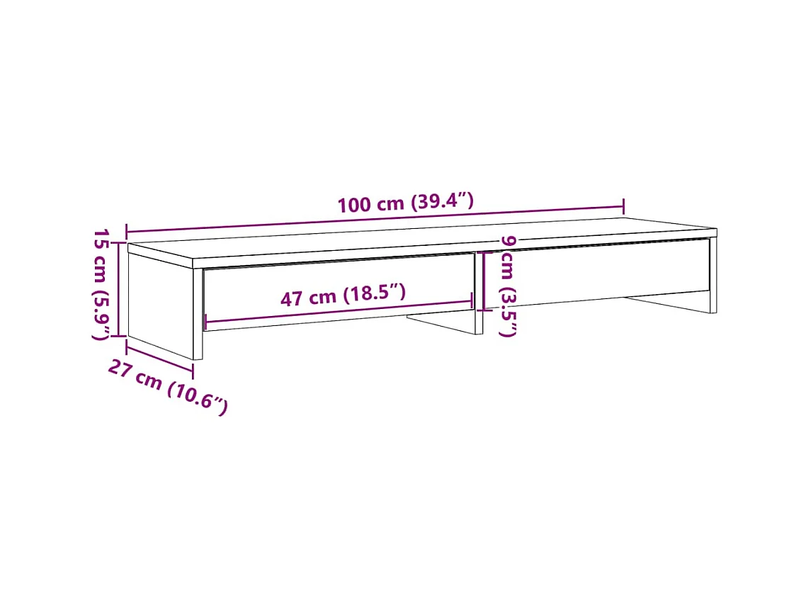 Supporto per monitor tavolo da scrivania con cassetti in legno ingegnerizzato bianco 02_0044934