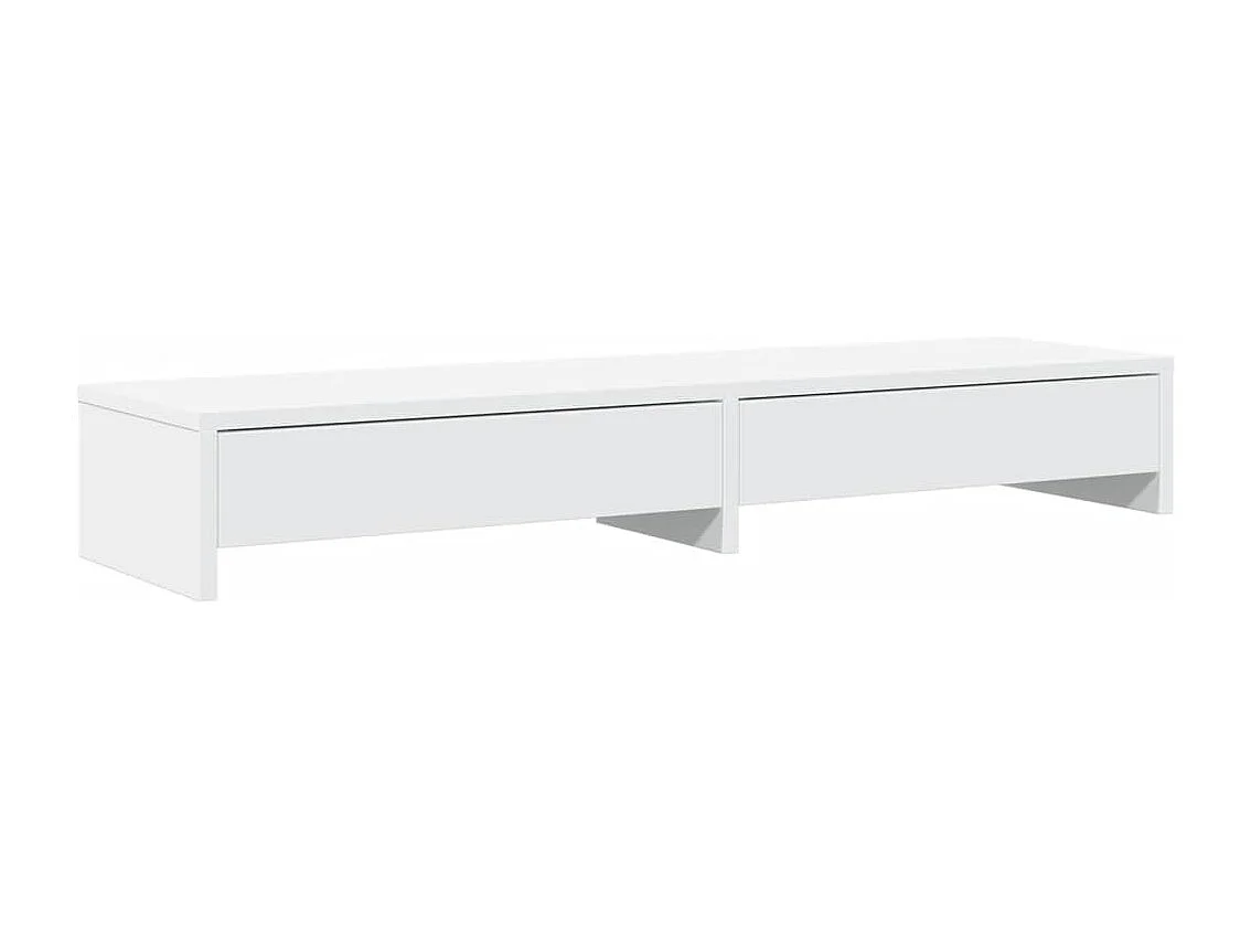 Supporto per monitor tavolo da scrivania con cassetti in legno ingegnerizzato bianco 02_0044934