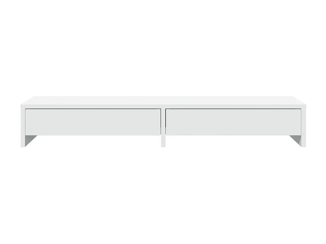 Supporto per monitor tavolo da scrivania con cassetti in legno ingegnerizzato bianco 02_0044934