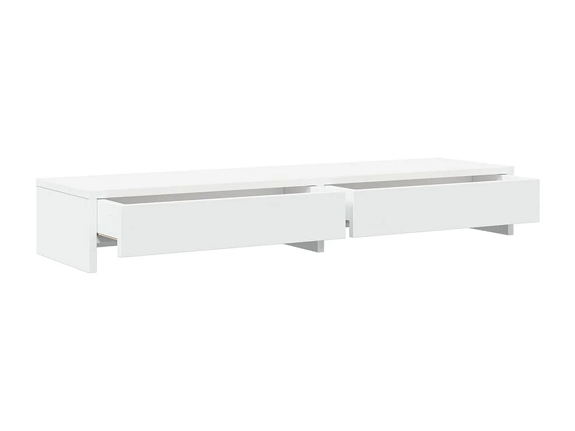 Supporto per monitor tavolo da scrivania con cassetti in legno ingegnerizzato bianco 02_0044934