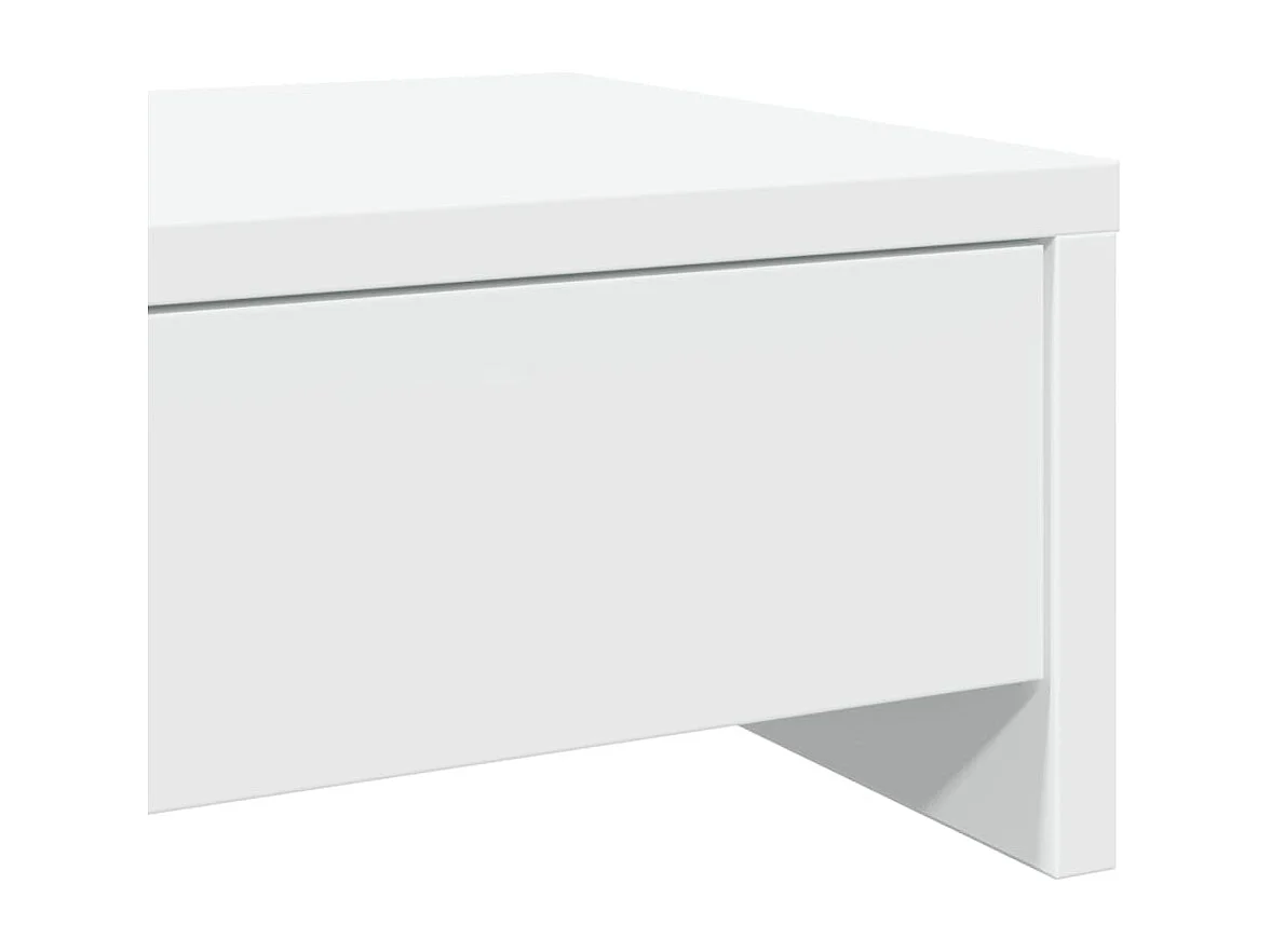 Supporto per monitor tavolo da scrivania con cassetti in legno ingegnerizzato bianco 02_0044934