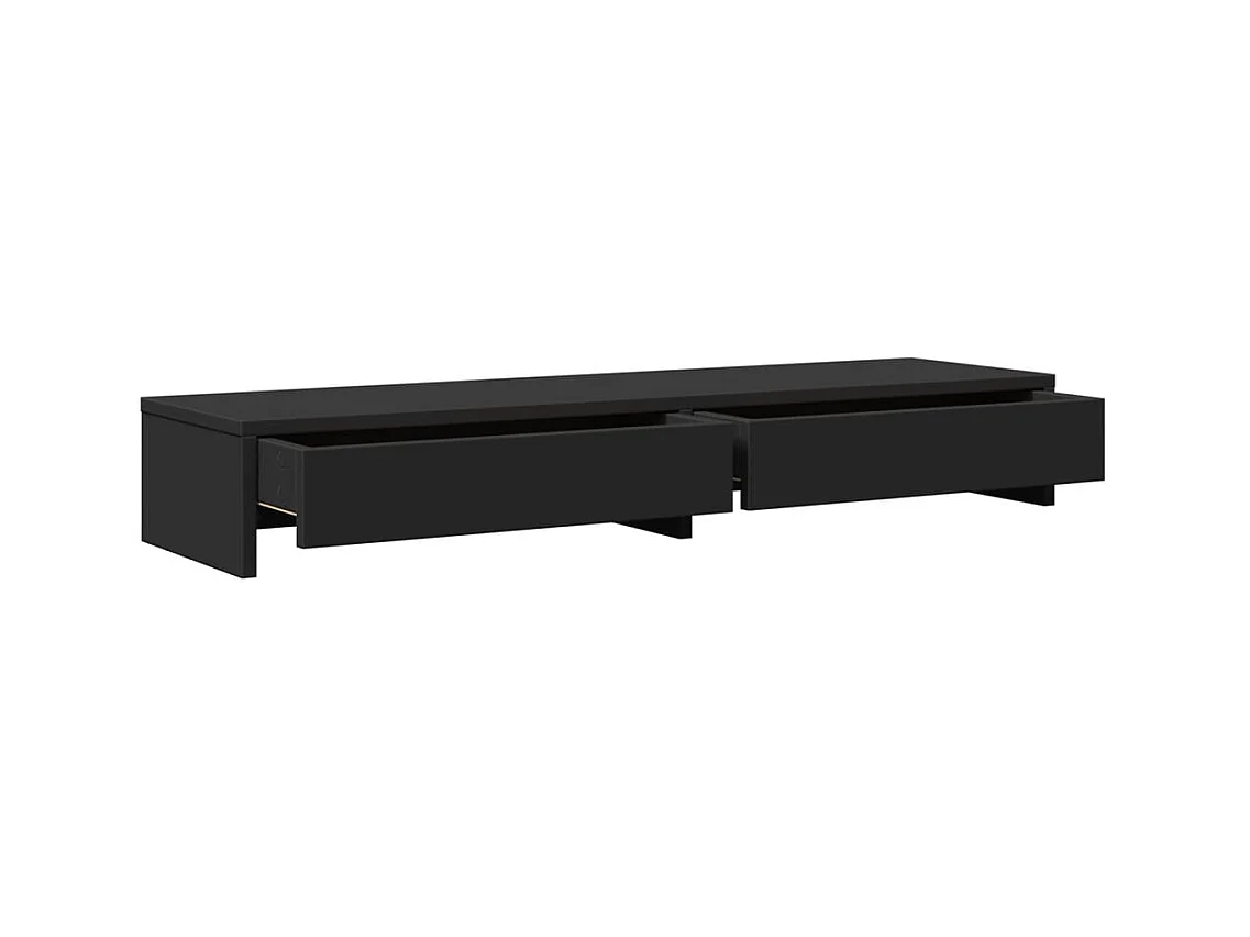Supporto per monitor tavolo da scrivania con cassetti in legno ingegnerizzato nero 02_0044942