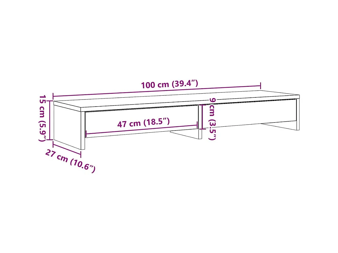 Supporto per monitor tavolo da scrivania con cassetti in legno ingegnerizzato nero 02_0044942